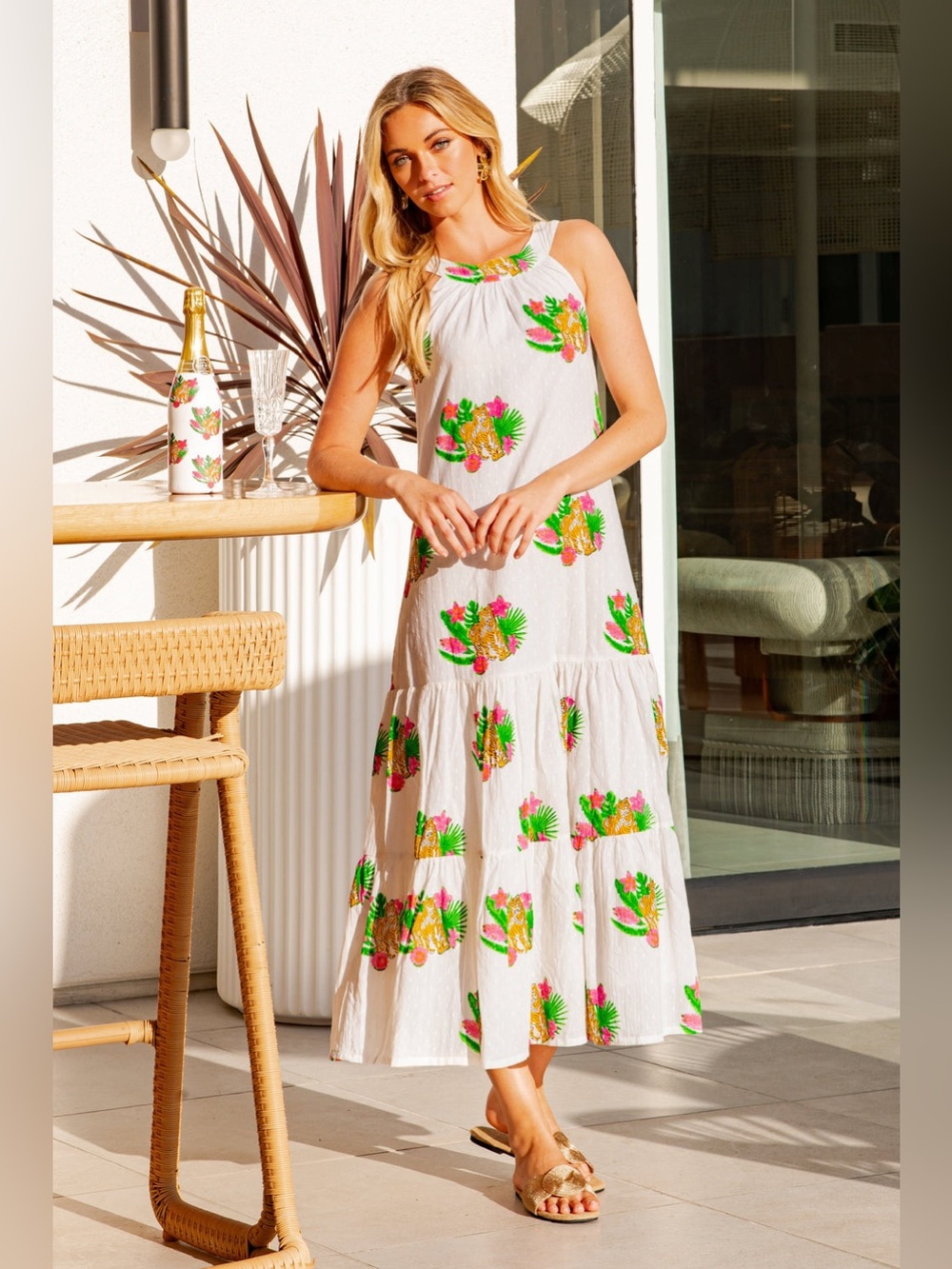 NWT BRISARA Maya Dress Bengal Tiger Size XS